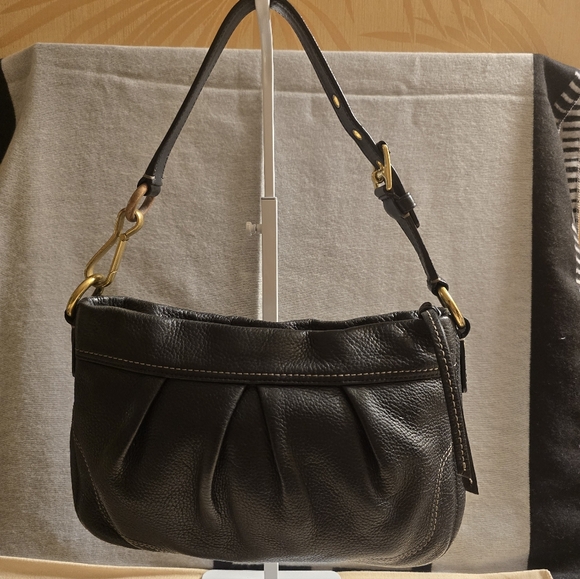 Coach Black Leather Shoulder Bag - Picture 1 of 9